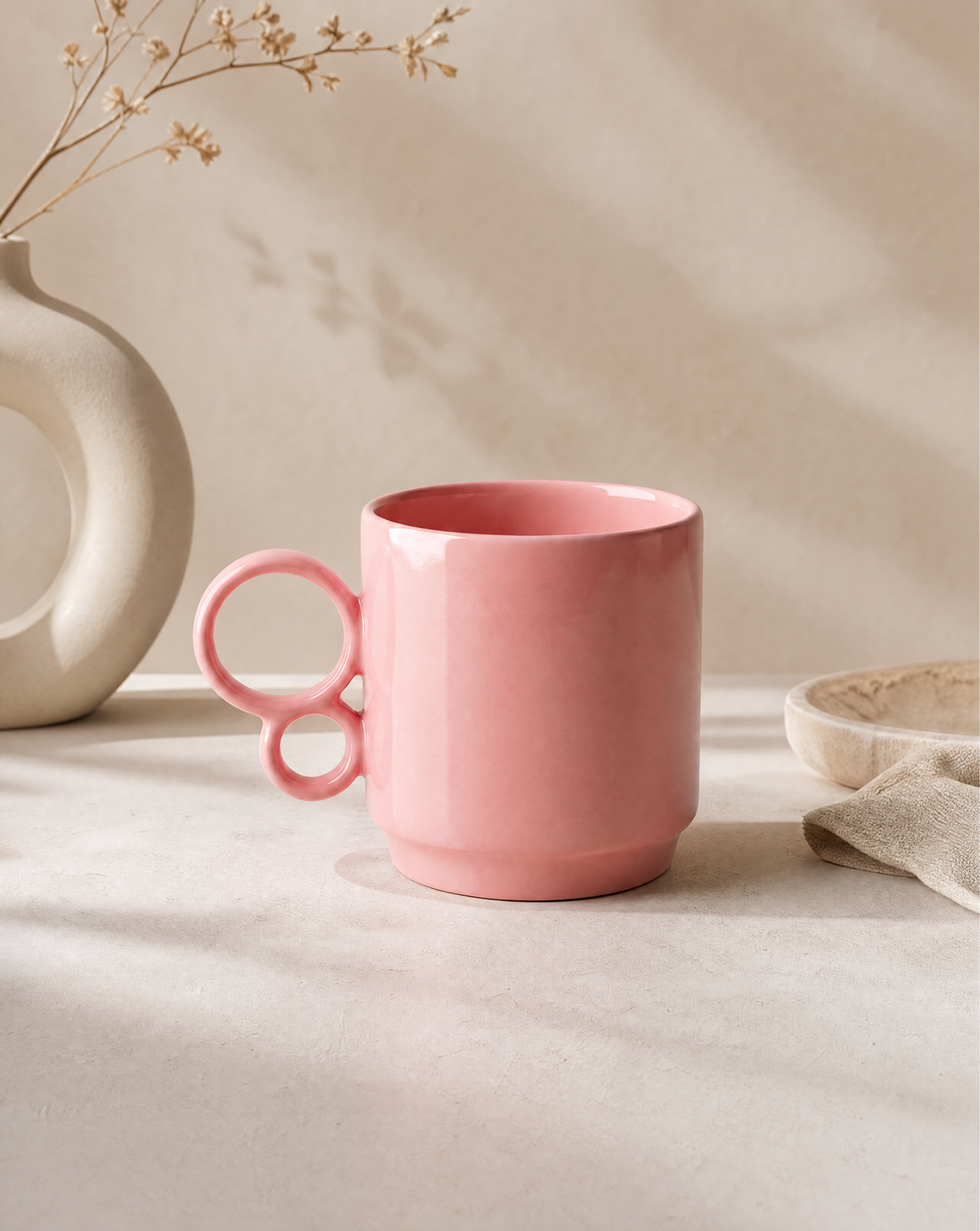 Kubek DUO Pink - ceramiczny kubek Kyuka Design