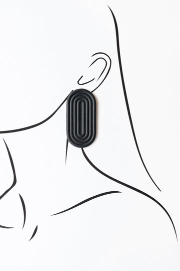 Anni Echo Black - kolczyki z porcelany Parian - Kyuka Design