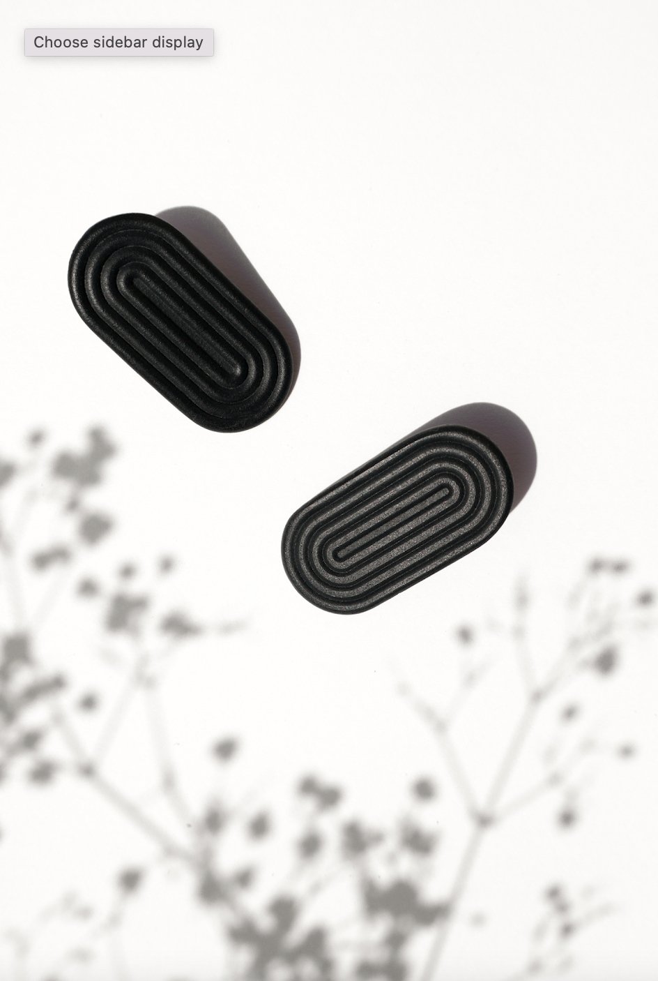Anni Echo Black - kolczyki z porcelany Parian - Kyuka Design