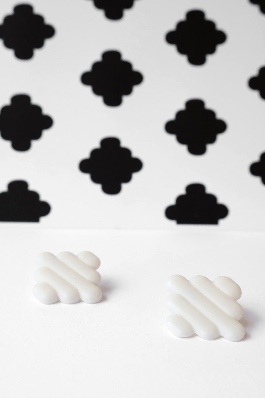 Retro Grace - kolczyki z porcelany Parian - Kyuka Design
