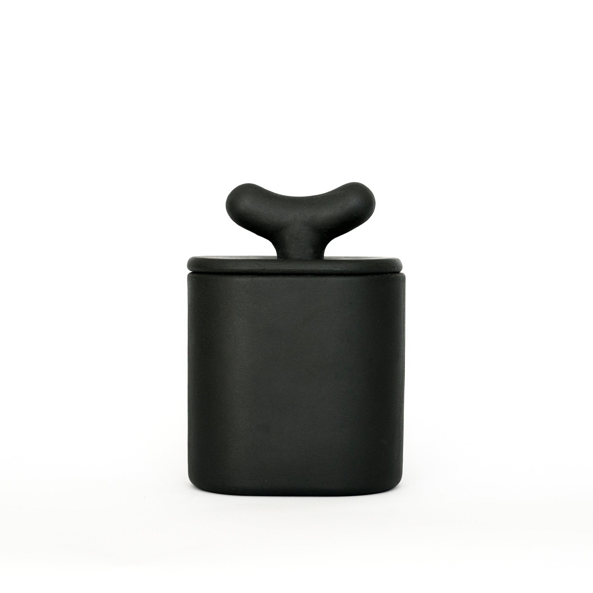 Akebia Graphite Black - Pojemnik z czarnej porcelany - Kyuka Design